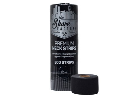Čierne krepové goliere THE SHAVE FACTORY Premium neck strips Black 500 ks