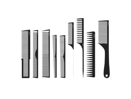 Profesionálna sada hrebeňov L3VEL3 Barber comb set - 9 ks