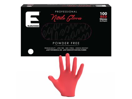 Červené profesionálne nitrilové rukavice ELEGANCE Nitrile gloves Red 100 ks