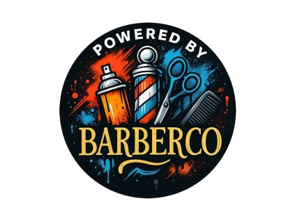 Barber samolepka BARBERCO Powered by