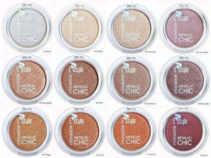 deliashop sk e style metallic chic eyeshadow metalicke vsechny