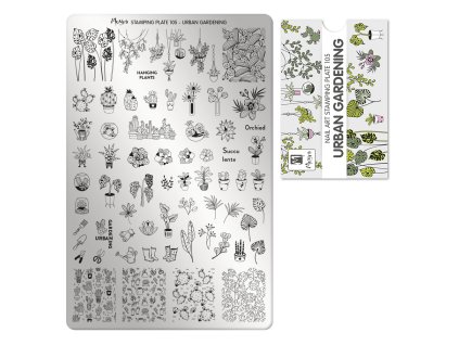 Moyra Stamping Platňa na pečiatkovanie č. 105 Urban Gardening
