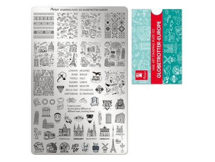 Moyra Stamping Platňa na pečiatkovanie č. 123 Globetrotter - Europe