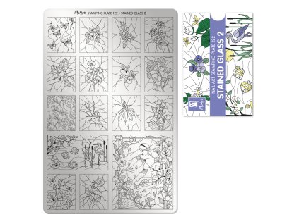 Moyra Stamping Platňa na pečiatkovanie č. 122 Stained glass 2