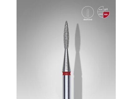 Staleks Diamantový brúsny nadstavec špicatý - “flame” red - FA11R016/8