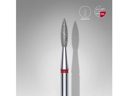 Staleks Diamantový brúsny nadstavec špicatý - “flame” red - FA11R021/8