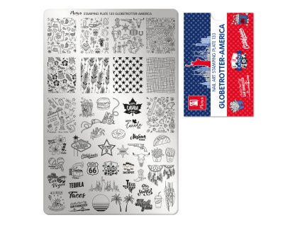 Moyra Stamping Platňa na pečiatkovanie č. 133 Globetrotter-America