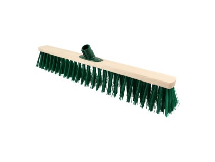 Metla priemyselná drevená s plastovým úchytom s vnútorným závitom bez násady 60cm