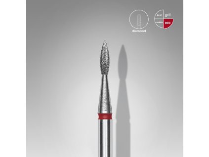 Staleks Diamantový brúsny nadstavec špicatý - “flame” red - FA11R018/8