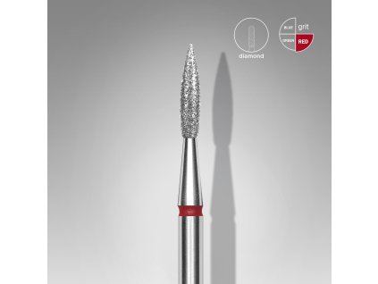 Staleks Diamantový brúsny nadstavec špicatý - “flame” red - FA11R023/8