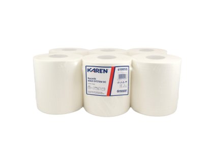 Papierová utierka MAXI SYSTEM 19cm, 1 vrst., 300m perforovaná 100% celulóza - 6ks