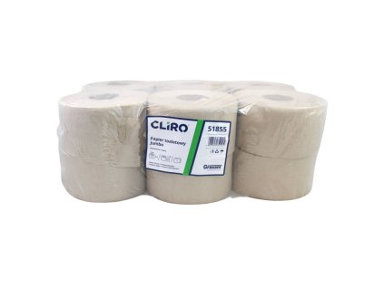 Toaletný papier CLIRO JUMBO Ø 18cm 130m 1vr.70% belosť recykel 12ks