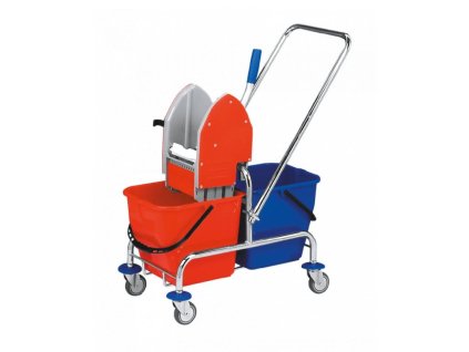 Upratovací vozík chrom. konštrukcia CLAROL 2 x 17l vedrá, žmýkací lis 1ks