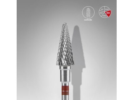 Staleks Karbidový brúsny nadstavec pre ľavákov - “cone” red - FT73R060/14