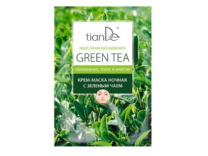 Nočná krémová maska na tvár so zeleným čajom