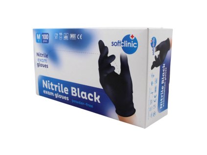Nitrilové rukavice jednorázové SOFTCLINIC čierne M 100ks