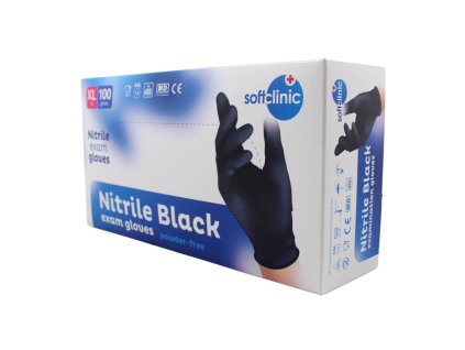 Nitrilové rukavice jednorázové SOFTCLINIC čierne XL 100ks