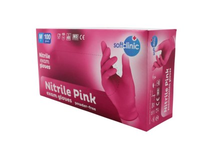 Nitrilové rukavice jednorázové SOFTCLINIC ružové M 100ks