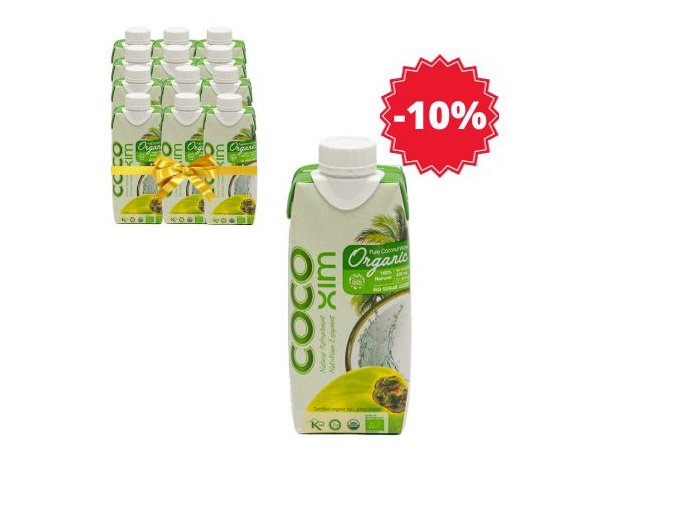 XL balenie - BIO Kokosová voda organic COCOXIM 12x330 ml