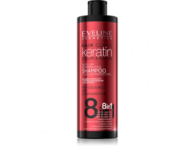Hair Clinic Keratin Color & Repair 8v1 -  Micelárny regeneračný šampón chrániaci farbu vlasov