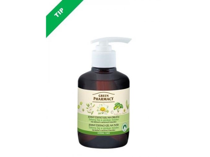 Green Pharmacy Jemný čistiaci gél na tvár 270ml - Zelený čaj a ginkgo biloba