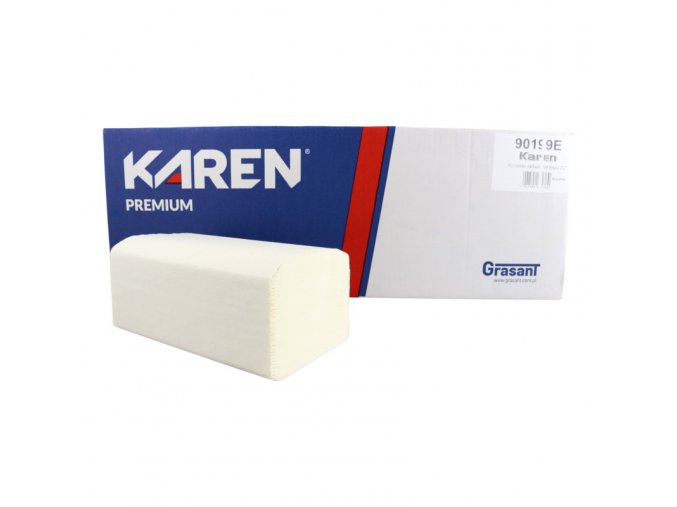 ZZ skladané papierové utierky biele KAREN 2vrst.21x23cm(3000ks)