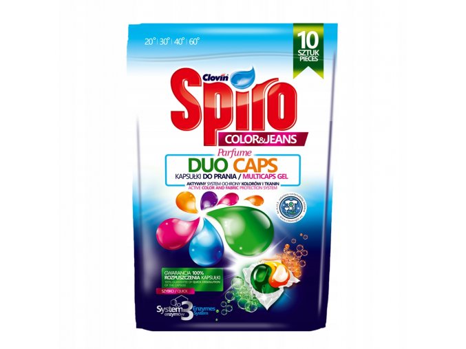 Gelové kapsulky do prania Spiro Color 10ks s ochranou proti vodnému kameňu