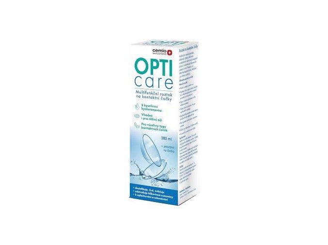 Cemio OPTI care roztok na kontaktné šošovky + púzdro na šošovky 380 ml