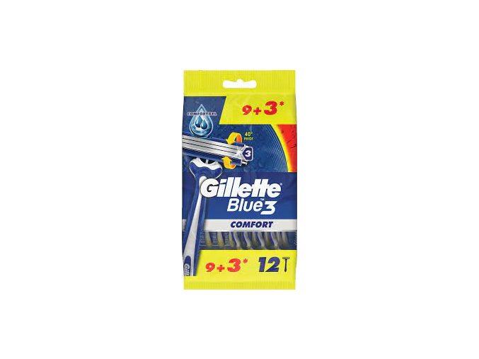 Gillette Blue3 jednorázový holiaci strojček Comfort 12 ks