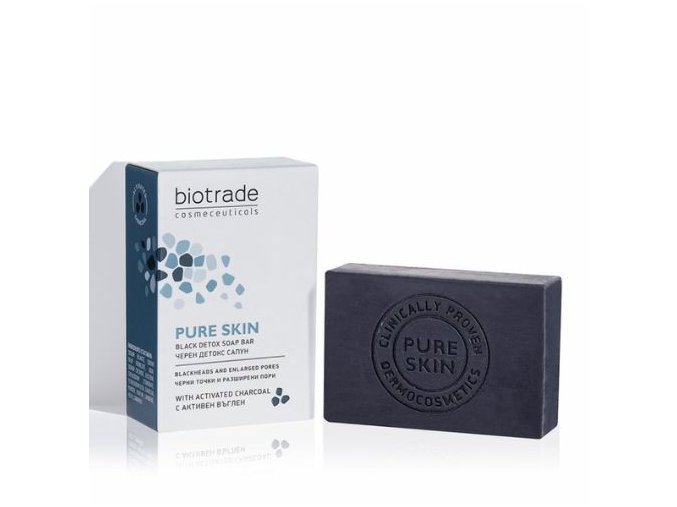Detoxikačné mydlo s aktívnym uhlím Pure skin Biotrade 100g