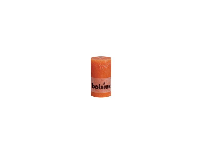 Bolsius sviečka valec rustik oranžová 130/68 mm