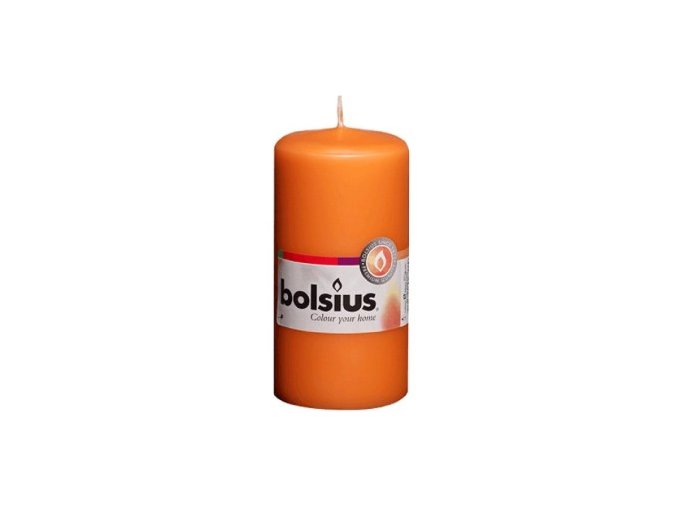 Bolsius sviečka valec rustik oranžová 130/68 mm