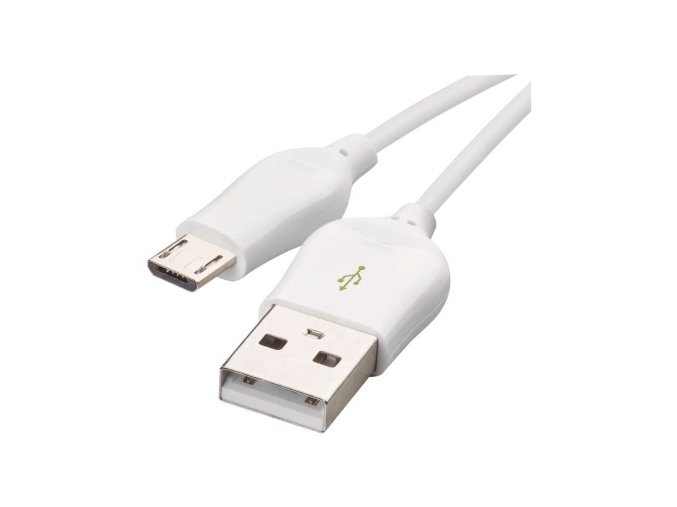 Nabíjací a dátový kábel USB-A 2.0 / micro USB-B 2.0, Quick Charge, 1 m, biely