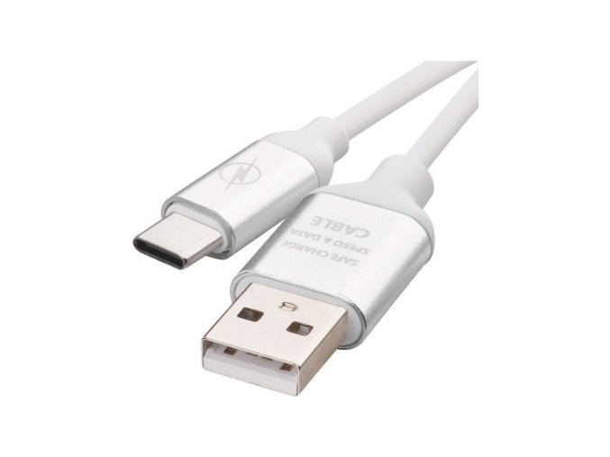 Nabíjací a dátový kábel USB-A 2.0 / USB-C 2.0, 1 m, biely