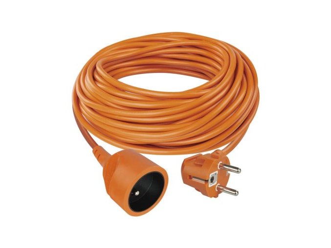 Predlžovací kábel 20 m / 1 zásuvka / oranžový / PVC / 230 V / 1,5 mm2