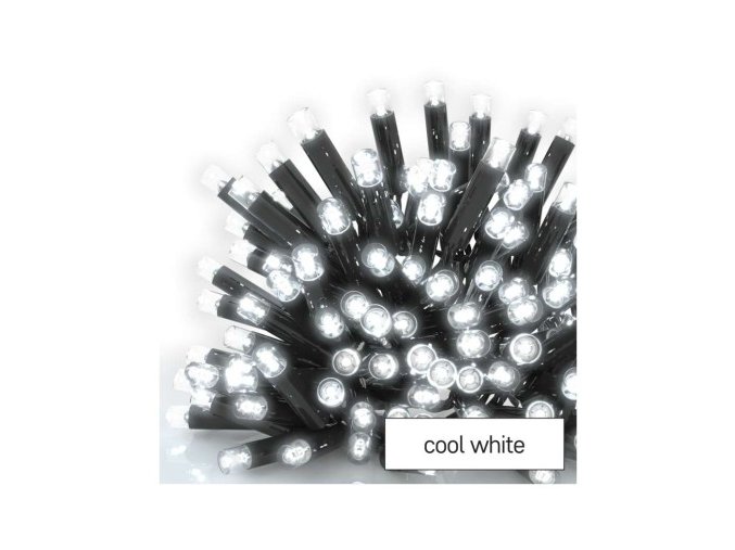 Profi LED spojovacia reťaz čierna, 10 m, vonkajšia aj vnútorná, studená biela