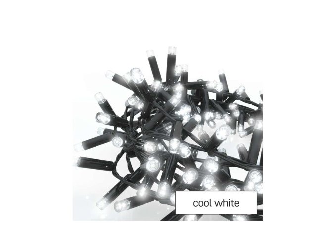 Profi LED spojovacia reťaz čierna – cluster, 3m, vonkaj. aj vnútorná, studená biela