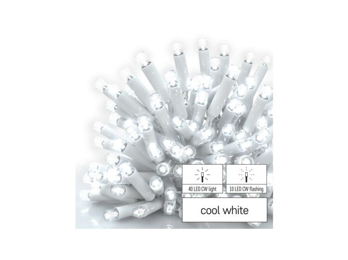 Profi LED spojovacia reťaz preblikujúca biela – cencúle, 3 m, vonk., studená biela