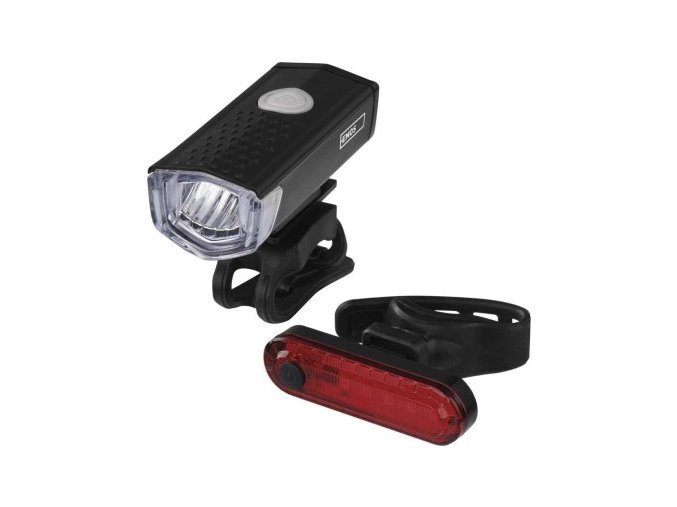 LED predné + zadné nabíjacie svietidlo na bicykel P3923, 90 lm