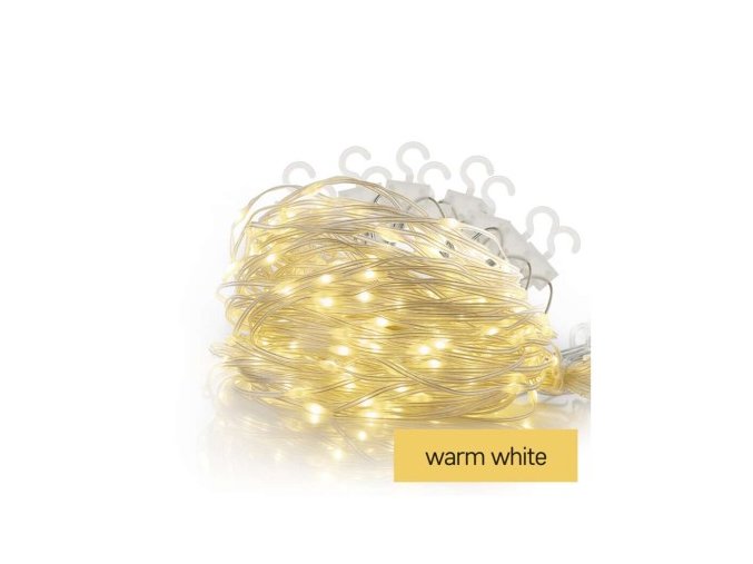 LED vianočná drop reťaz – záclona, 1,7x2 m, vonkajšia aj vnútorná, teplá biela, programy