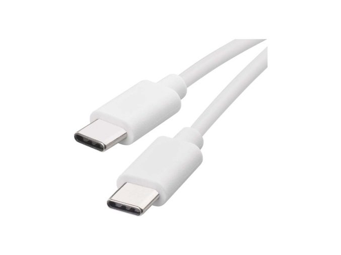 Nabíjací a dátový kábel USB-C 2.0 / USB-C 2.0, 1 m, biely