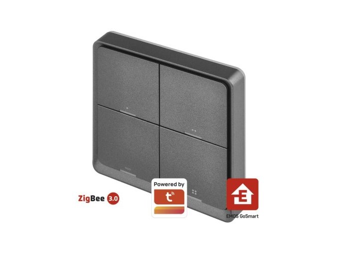 GoSmart Prenosný ovládač scén IP-2004ZB, ZigBee 3.0, 4-tlačidlový