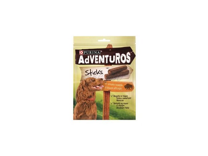 purina adventuros sticks bizon 4ks 120g