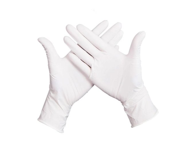 Jednorázové nitrilové rukavice biele 100ks - veľkosť M