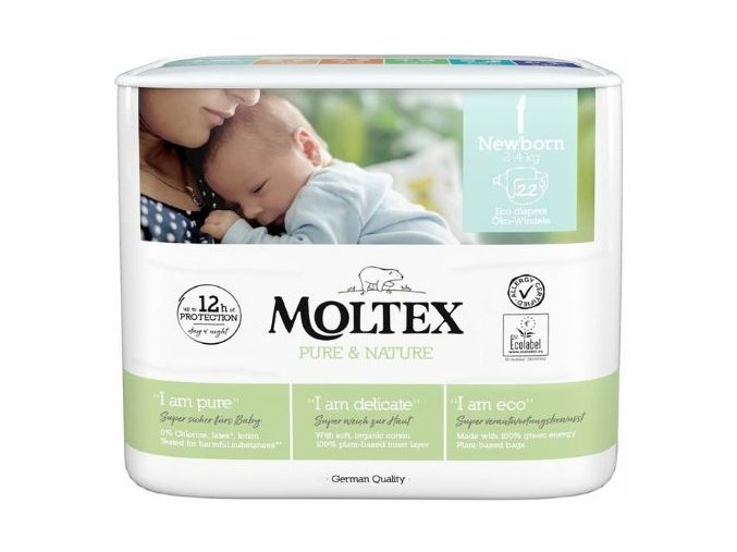 Plienky Moltex Pure & Nature Newborn 2-4 kg 22ks