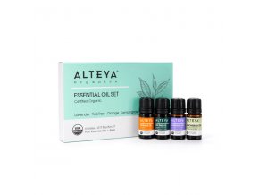 Darčekový set esenciálnych olejov Alteya Organics 4x5 ml