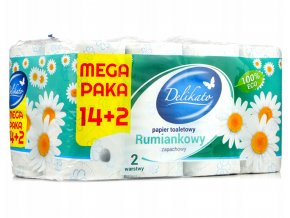 Toaletný papier Delikato - 2 vrstvy 16 roliek v balení