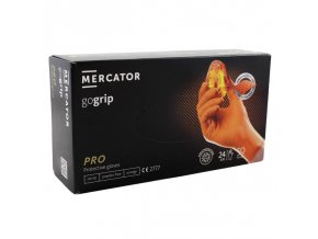 Nitrilové ochranné rukavice oranžové Mercator gogrip–XL 50ks