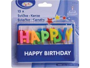 Set sviečok na špajdli "HAPPY BIRTHDAY" 1 set 65 mm