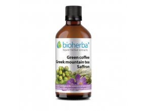 Bylinná tinktúrová zmes zelená káva+ grécky horský čaj+ šafrán Bioherba 100ml